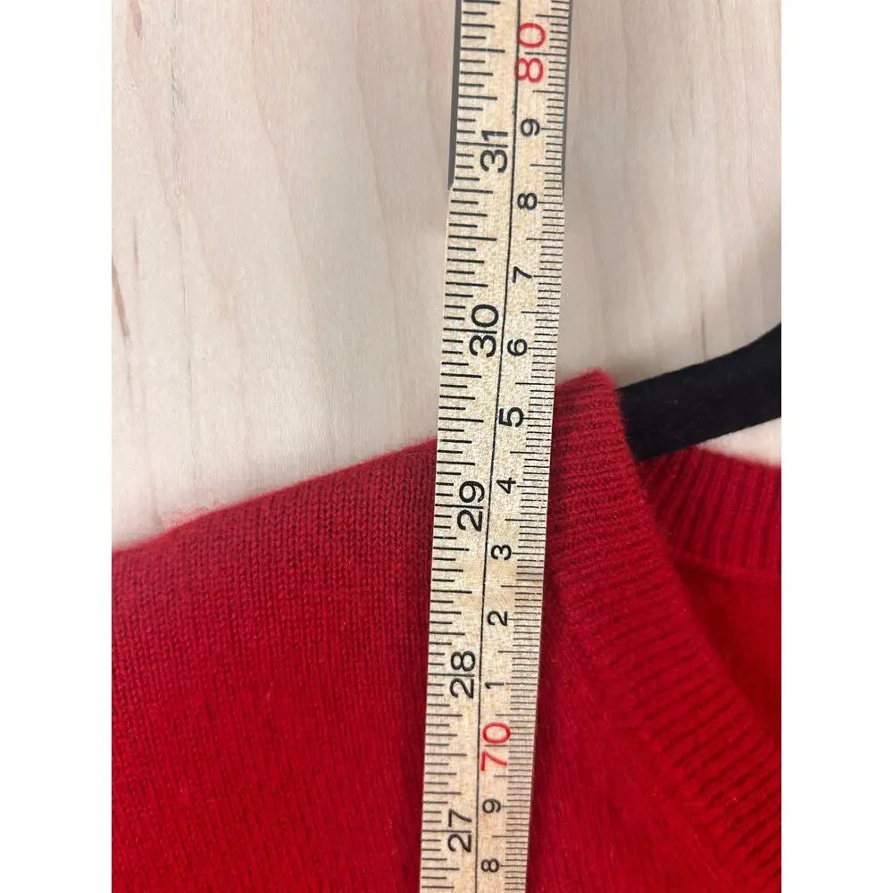 Banana Republic 100% Cashmere‎ Red V-Neck Sweater Men's XL FLAW